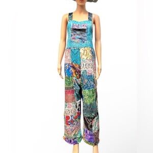 Rising International Women’s Silk Poly Multi Patch Jumpsuit Overall
